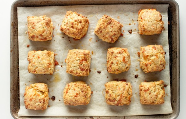 Herby provolone scones