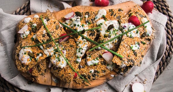 Herby seed and oat crackers