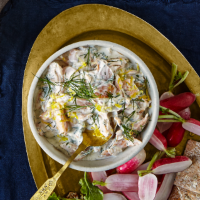 Herby smoked trout dip
