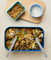 Herby spiced mushroom orzo with Parmesan