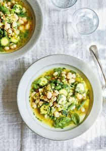 Herby spring soup with fregola