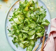 Herby warm cucumbers with lemon