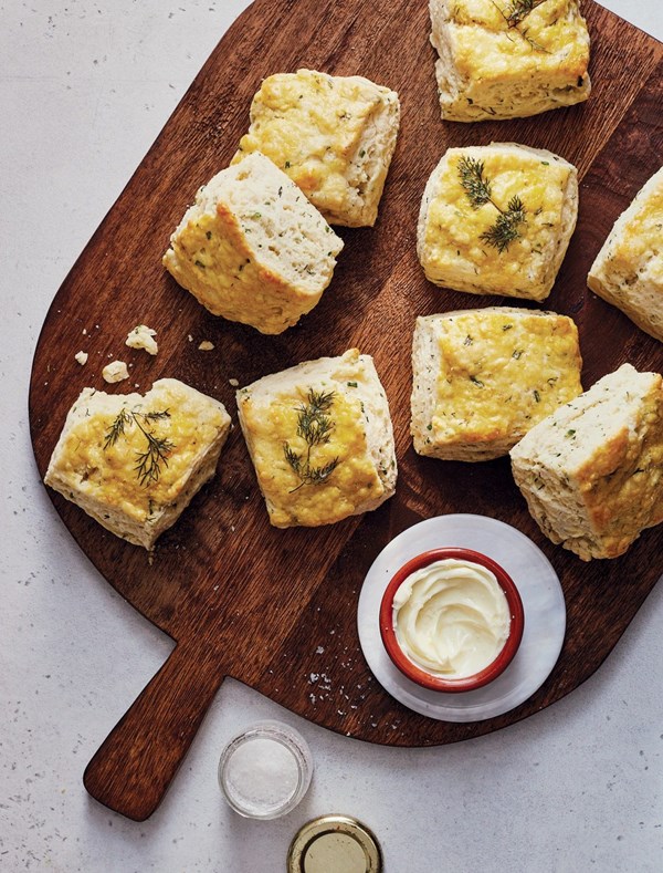 Herby yogurt biscuits