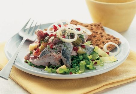 Herring salad with beetroot and sour cream