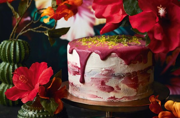 Hibiscus & yuzu layer cake