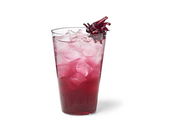 Hibiscus-lime vodka tonic
