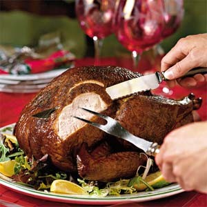 Hickory-smoked bourbon turkey