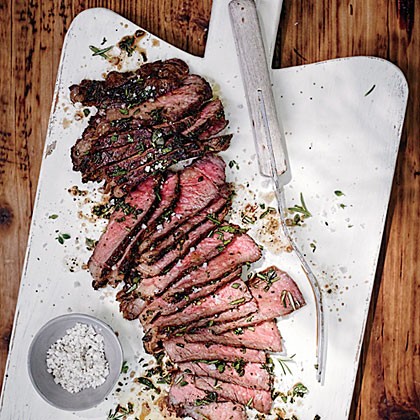 High-low strip steak