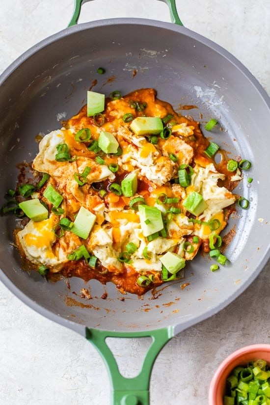 High-protein enchilada scrambled eggs