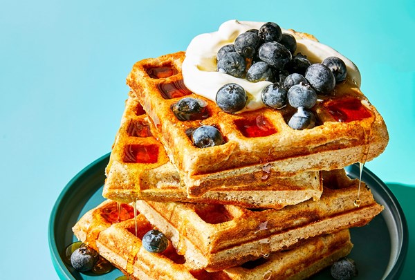 High-protein whole grain waffles