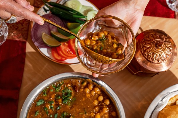 Hina Auntie's chana masala with puri