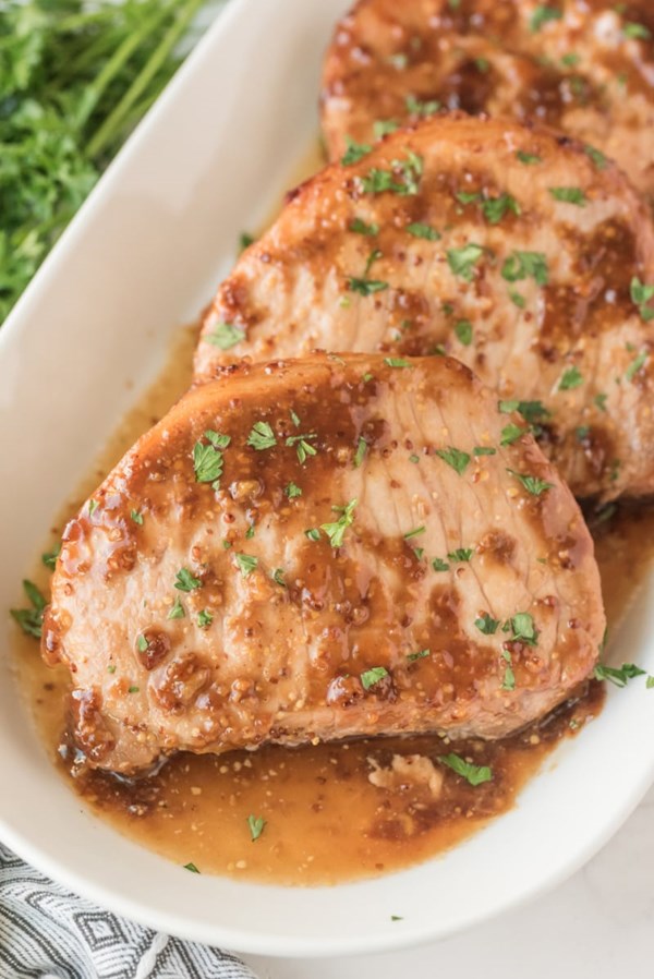 Hoisin and honey-glazed pork chops