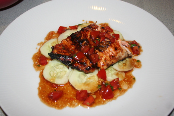 Hoisin BBQ salmon with Asian vinaigrette