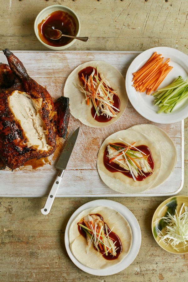 Hoisin chicken with pancakes