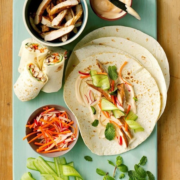 Hoisin chicken wraps