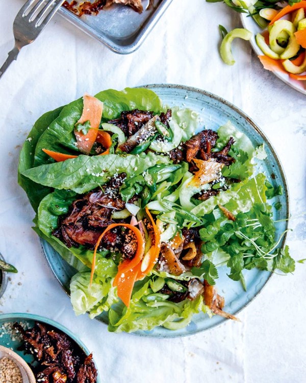 Hoisin duck wraps