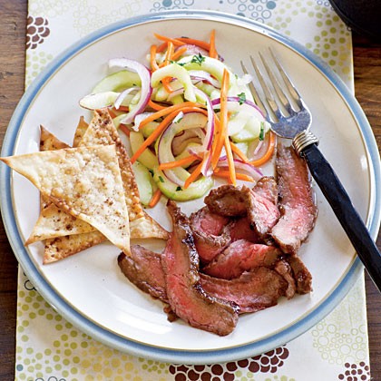 Hoisin flank steak with Asian cucumber salad