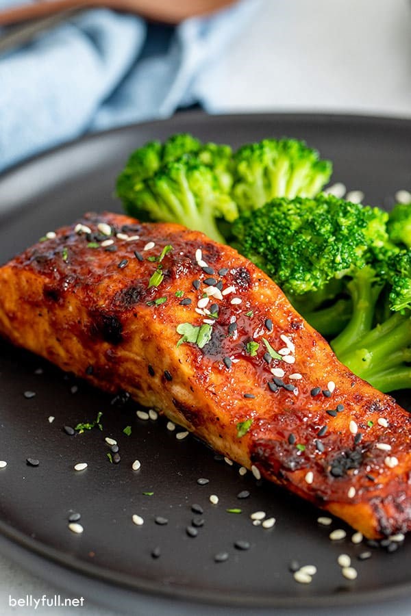 Hoisin glazed air fryer salmon
