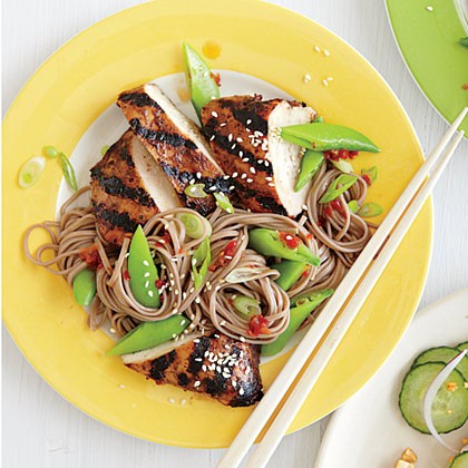 Hoisin-grilled chicken with soba noodles