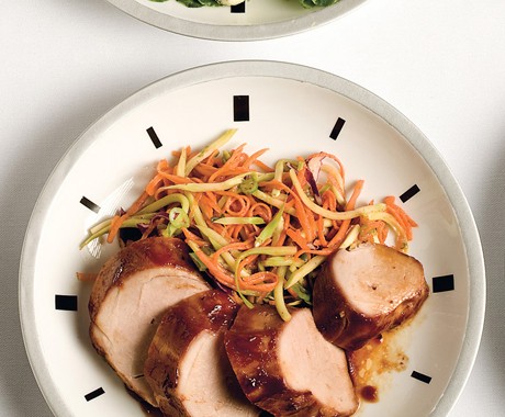 Hoisin pork tenderloin with Asian carrot salad
