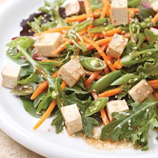 Hoisin-sesame salad with baked tofu