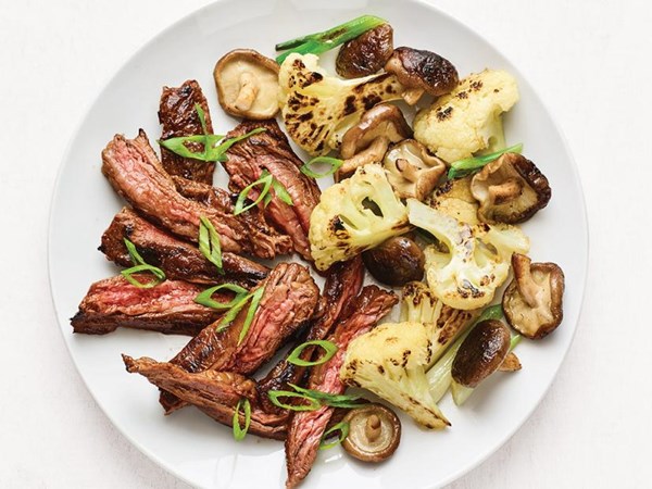 Hoisin skirt steak with cauliflower 