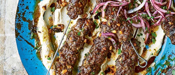 Hole-in-the-wall beef skewers