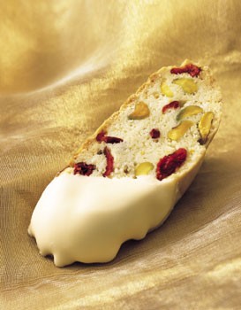 Holiday biscotti with cranberries and pistachios