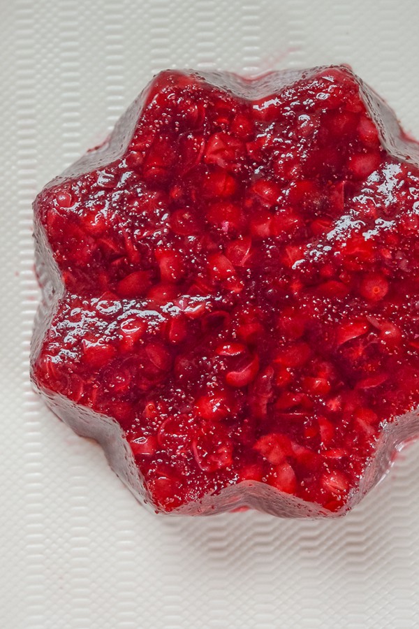 Holiday cranberry gelatin mold