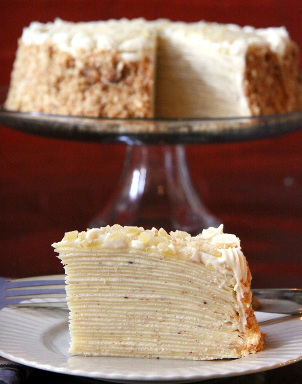 Holiday crepe cake 