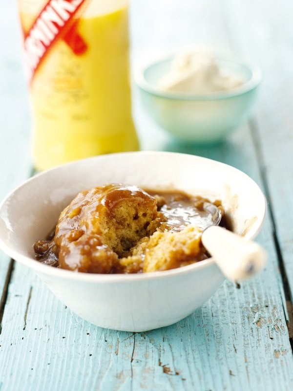 Holiday hot cake with eggnog cream