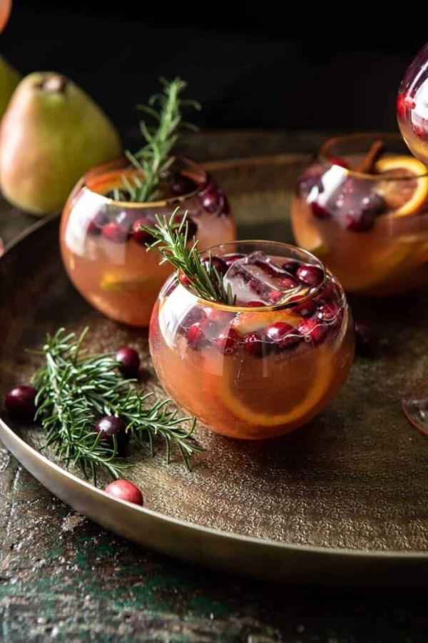 Holiday pear sangria