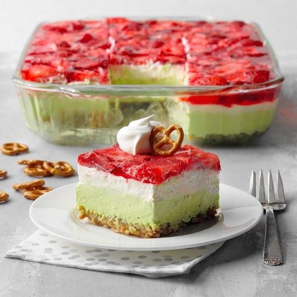 Holiday pretzel salad