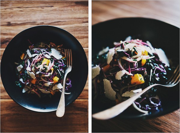 Holiday slaw with roasted shallot dressing