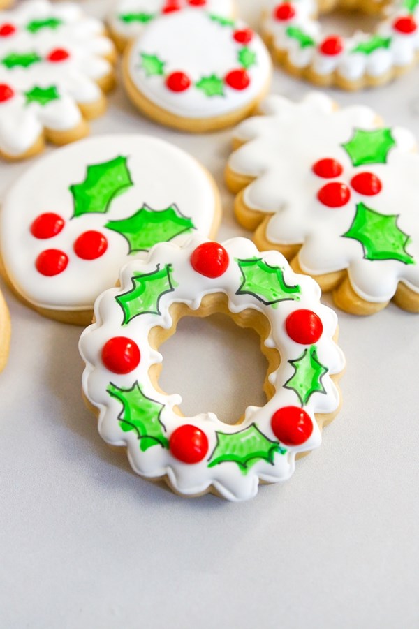 Holly berry decorated cookies
