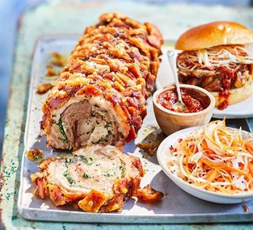 Home hog roast with chilli pig sauce
