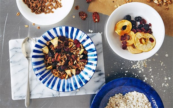 Home-made maple-baked granola