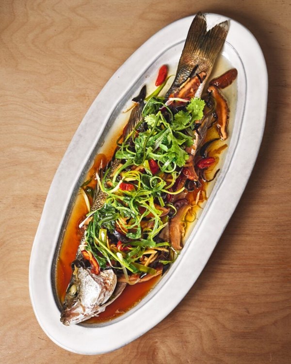 Home-style steamed sea bass 