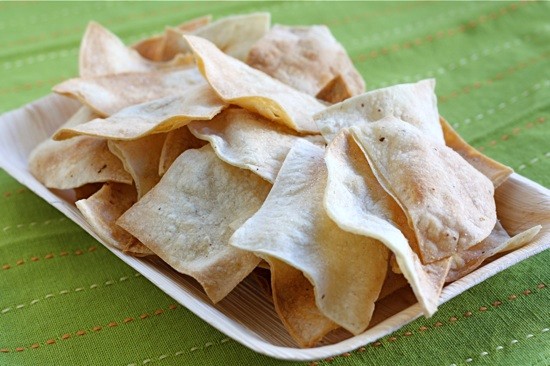 Homemade baked tortilla chips