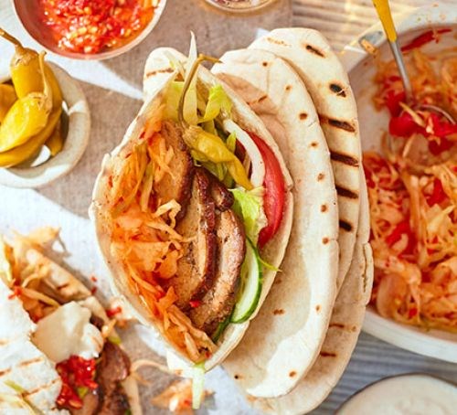 Homemade BBQ lamb doner kebab