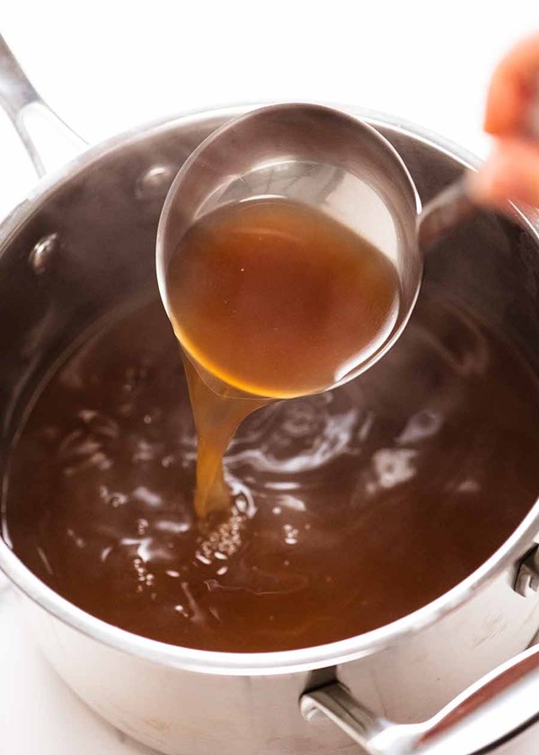Homemade beef stock