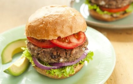 Homemade black bean burgers