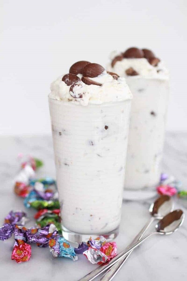 Homemade Blizzards with Reese’s peanut butter eggs