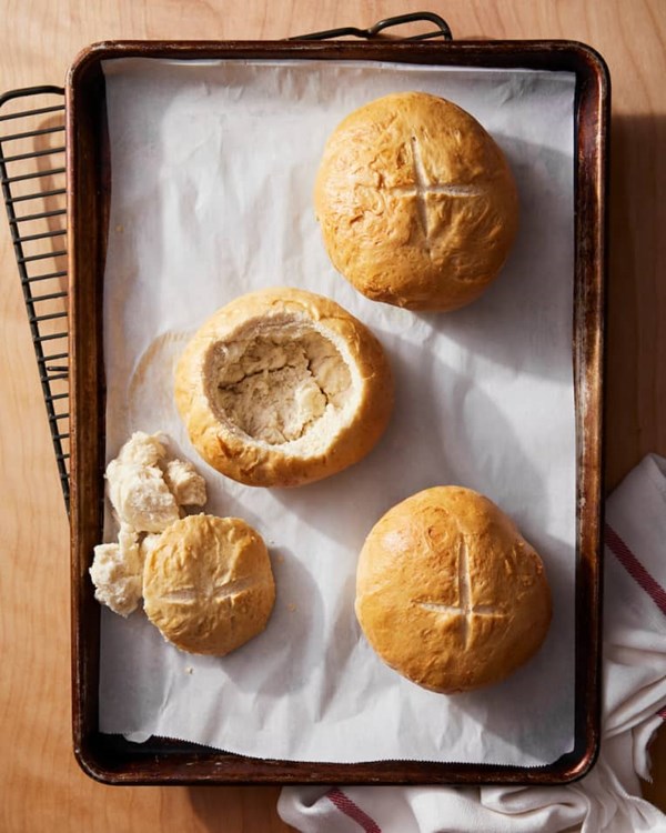 Homemade bread bowls