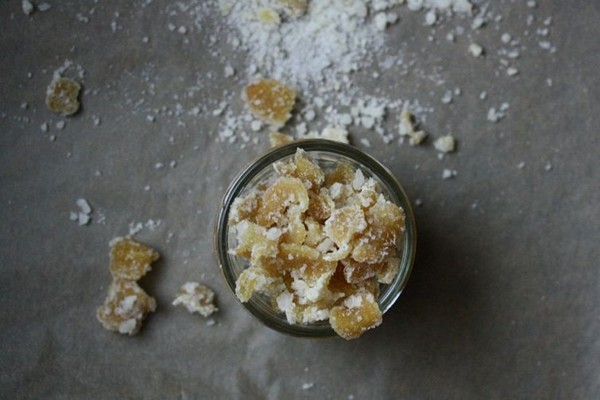 Homemade candied ginger