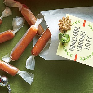 Homemade caramel taffy