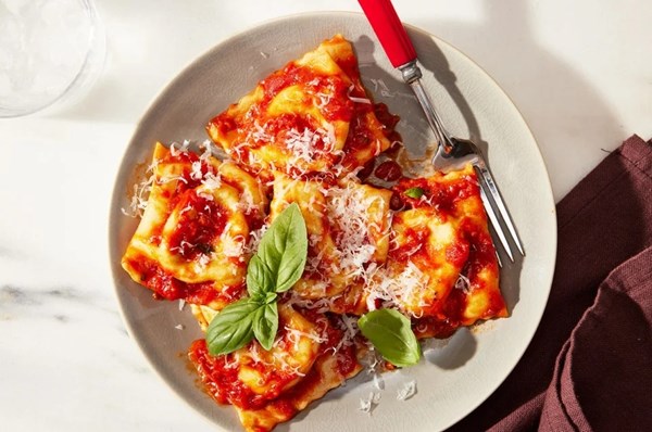 Homemade cheese ravioli 
