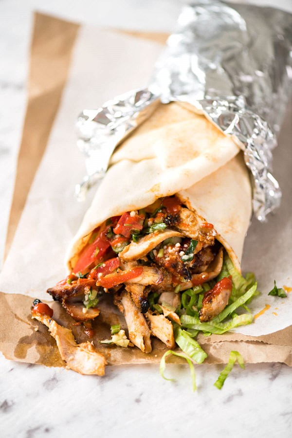 Homemade chicken doner kebab