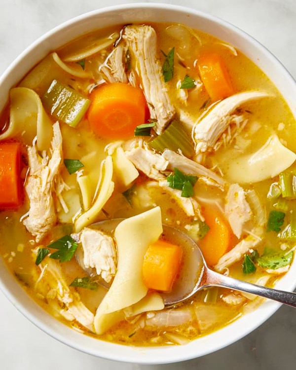 Homemade chicken noodle soup 