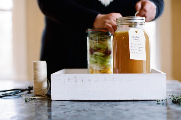 Homemade chicken stock